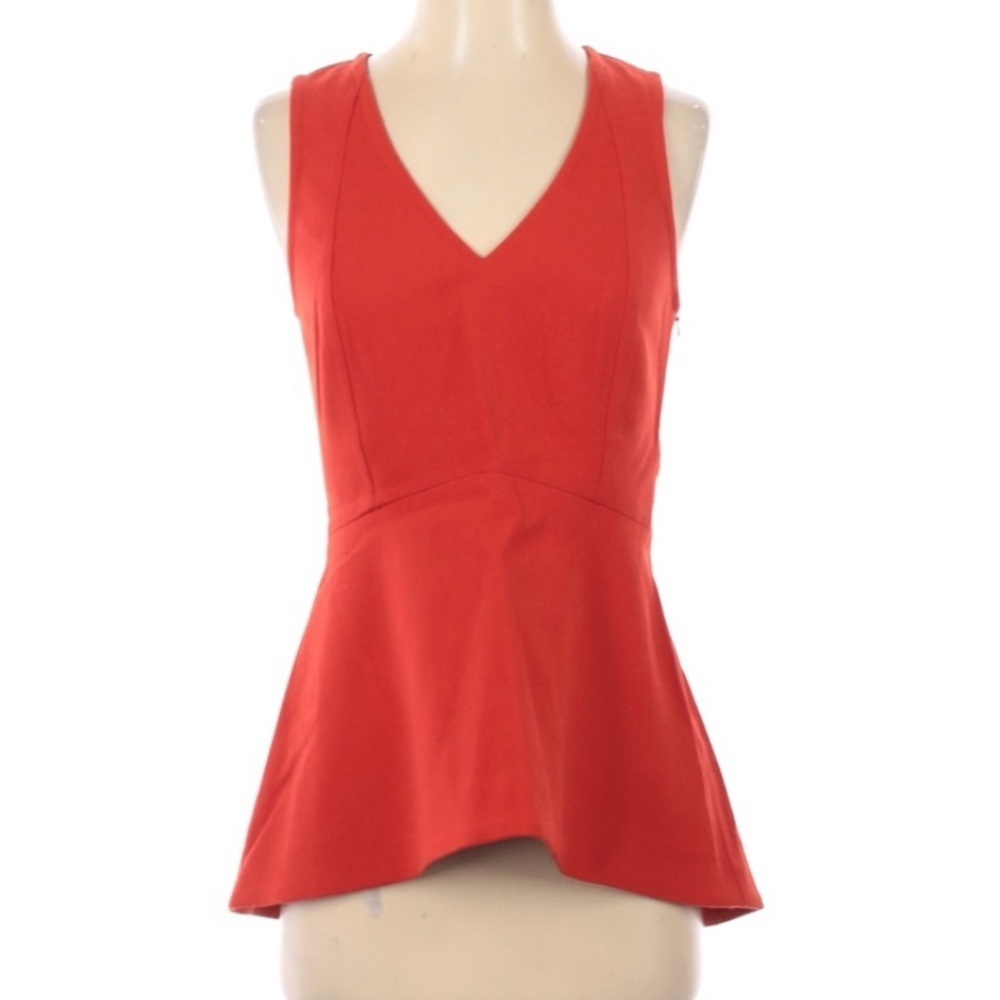 Anthropologie Leifsdottir‎ Hara Peplum Top Red/Orange Sleeveless Size 0